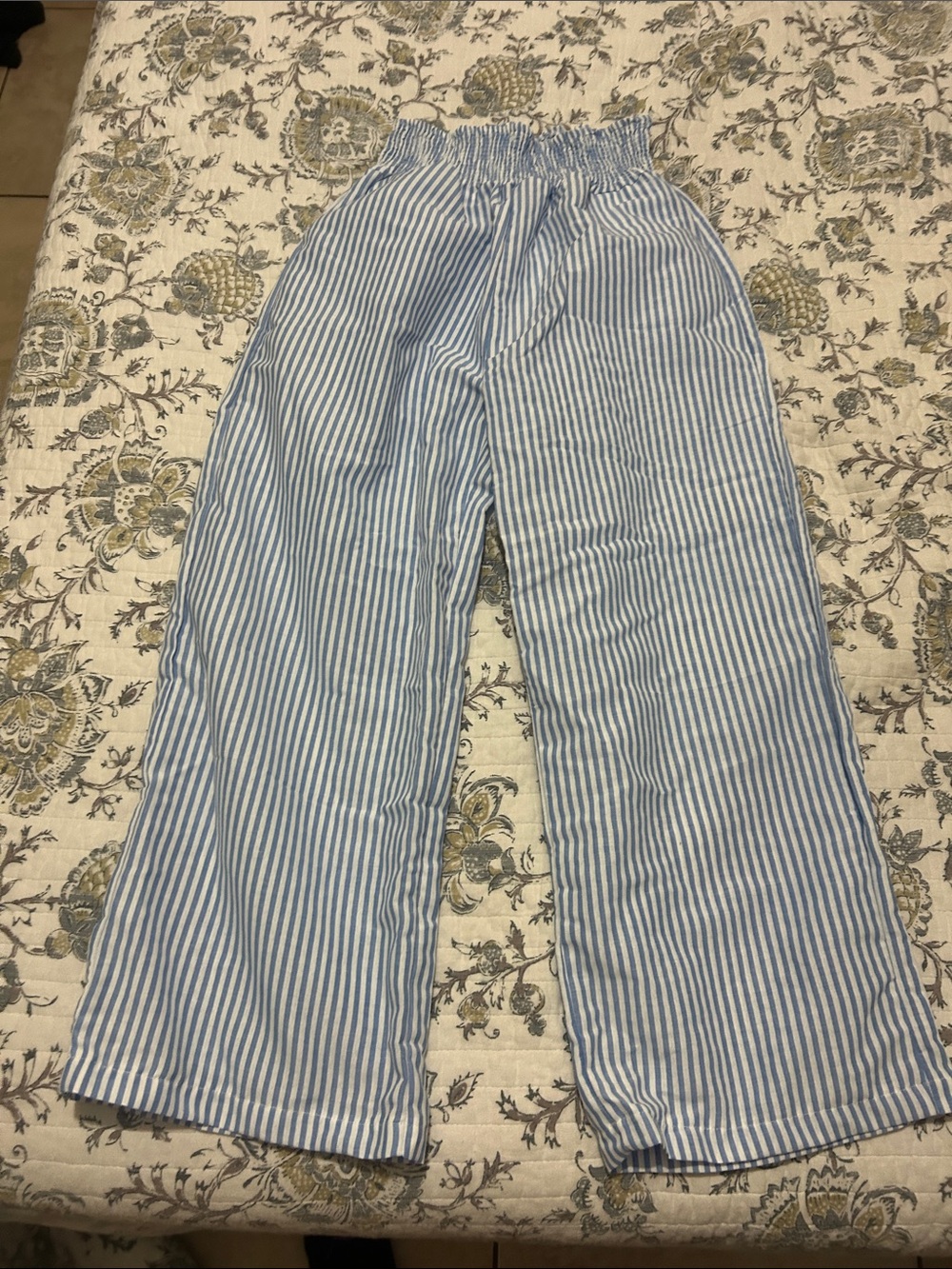 Light Blue & White Striped Women’s Relaxed Pants
